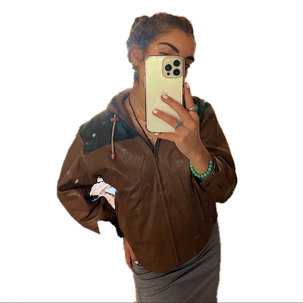 REAL TURKISH BROWN/BLACK LEATHER JACKET